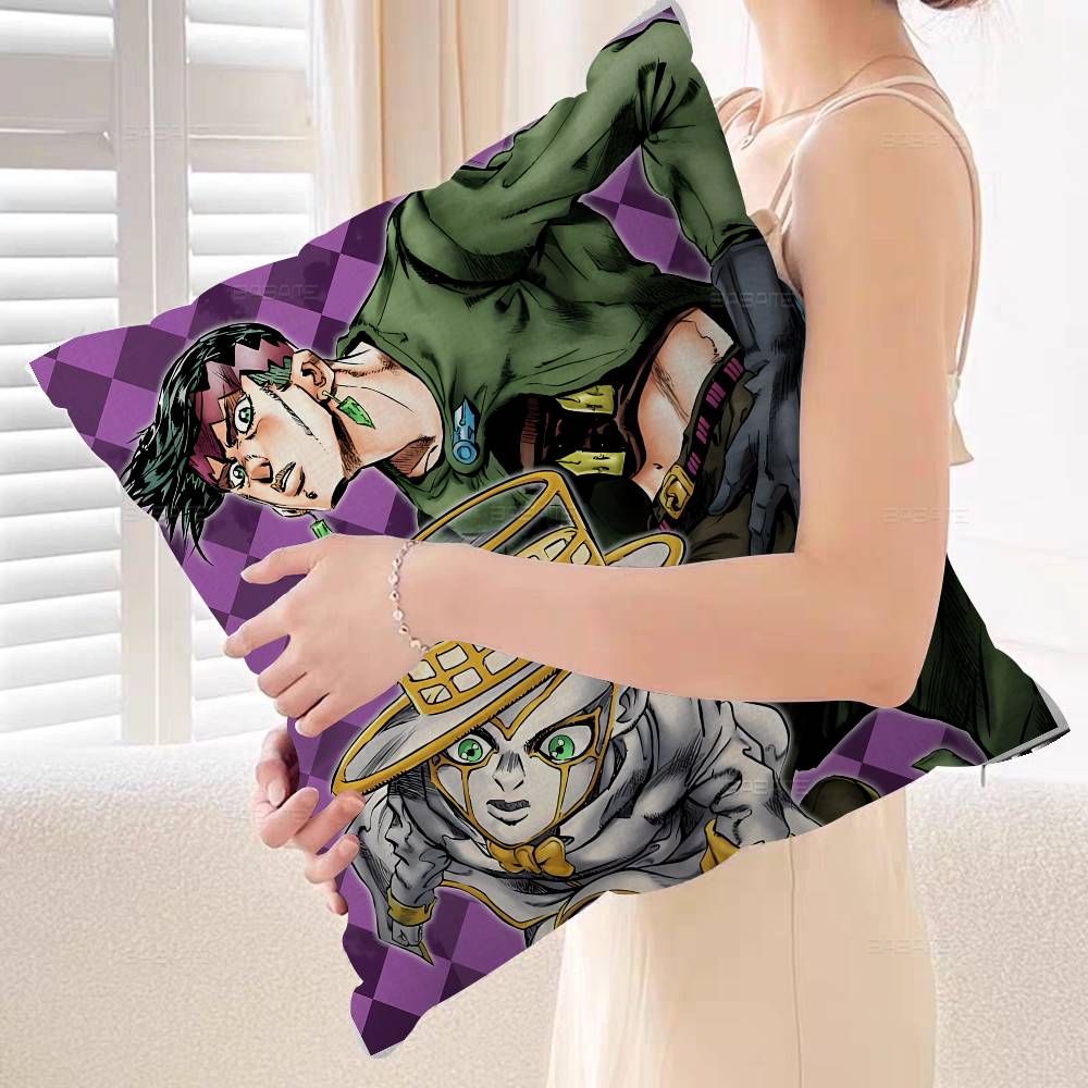 Anime JoJos Bizarre Adventure Cushion Cover Inches Farmhouse Decor Home Throw Pillow Covers for Couch Decorations