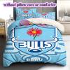Rugby Club The Bulls Pattern Bedding,Quilt Set Quilt Cover Pillowcase Home Birthday Gift (1*duvet cover+2*pillowcase,without core)