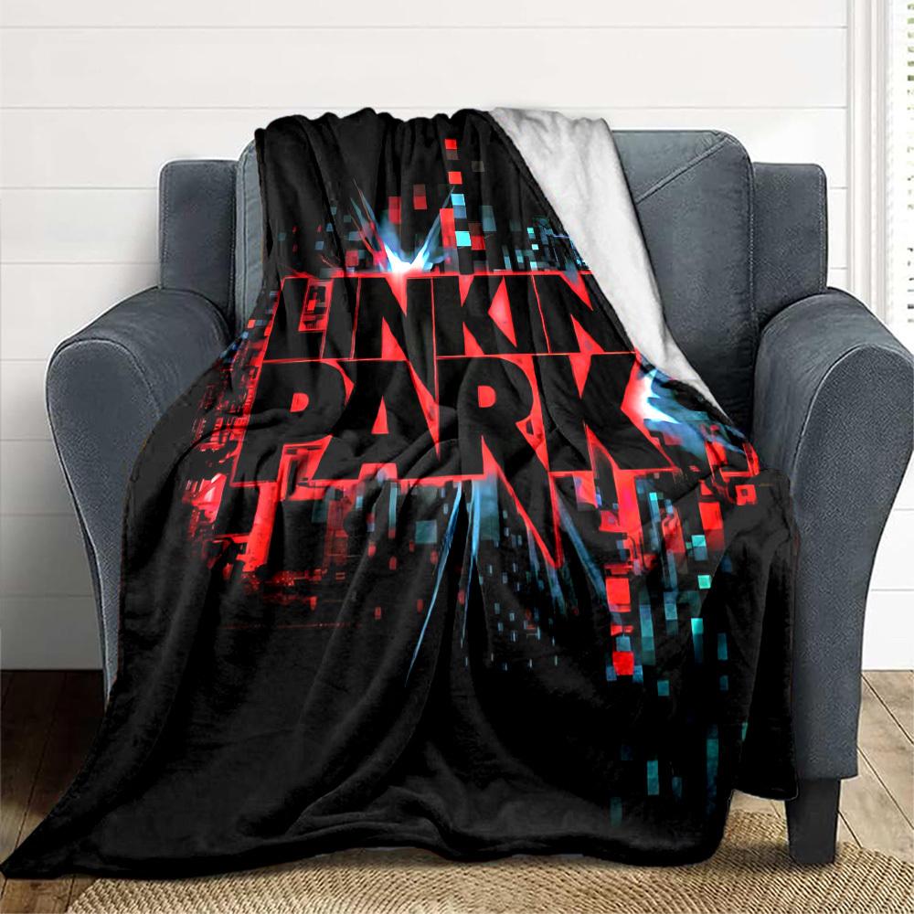 1pc Linkin Park Band Merchandise Blanket Lightweight Flannel Blanket Throw Blanket For Sofa, Bed, Travel, Camping, Livingroom, Office, Couch