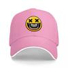 Face Skull Design Baseball Cap Black with Yellow Emoticon Graphic Cool Streetwear Style Hat for Men and Women