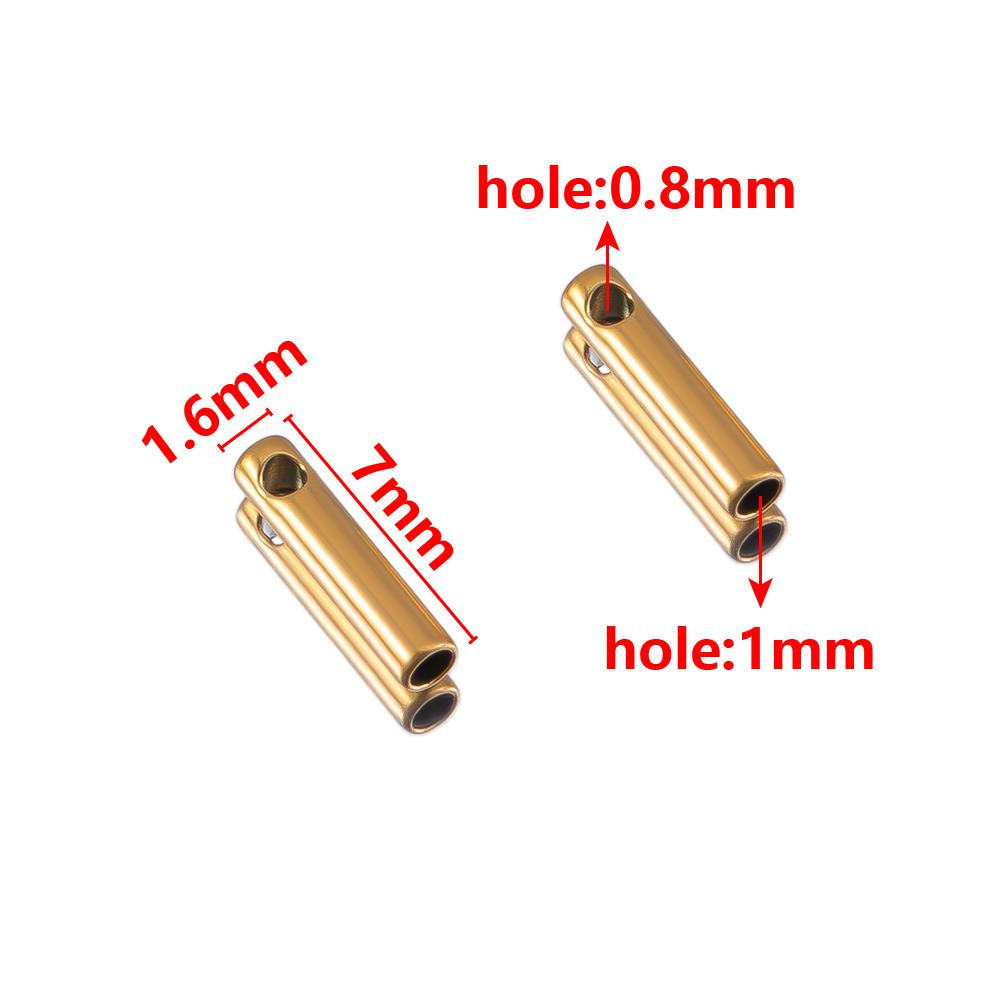 20pcs Stainless Steel Column End Tip Cap Crimp Clasps For DIY End Bead Caps Connector Necklace Leather Cord Jewelry Accessories