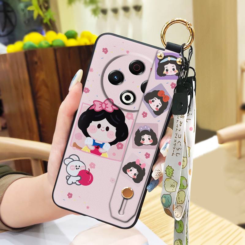 Lanyard Back Cover Phone Case For Tecno Spark30 4G/KL6 Phone Holder Dirt-resistant Anti-dust Fashion Design Durable Cute