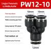 Pneumatic PU Quick Connect Three-Way Straight and Reducing Air Hose Adapter 4/6/8/10/12mm