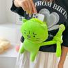 Zaino Peluche Gatto Alieno Kawaii Borsa a Spalla Singola Gattino Verde Peluche Cartone Animato Gatto Triste per Donne Borsa a Tracolla Moda