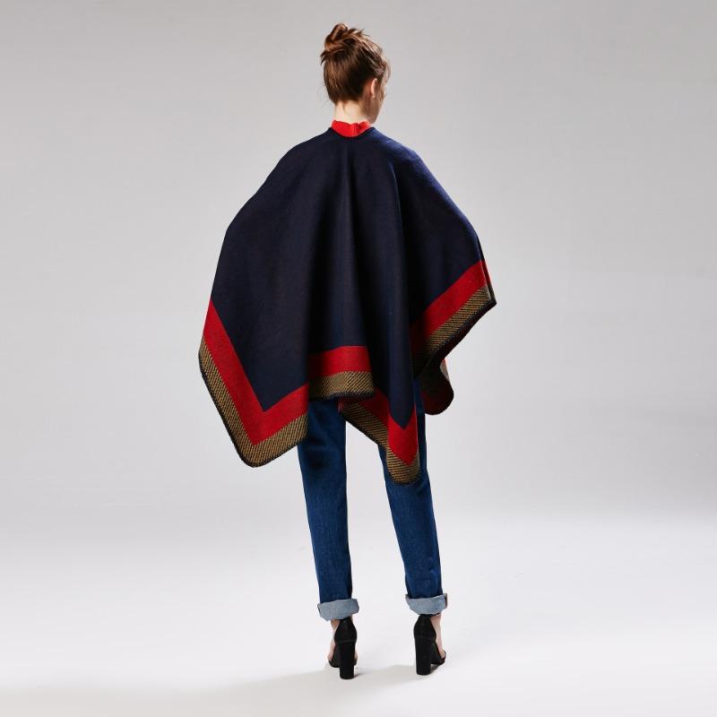 New jacquard frame geometric warm shawl autumn and winter scarf lengthened thickened cape cape