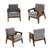 Model Home Furniture Chair 1:12 Scale Wood Frame, Padded Fabric Seat for Small Living Room Layouts and Builds Use