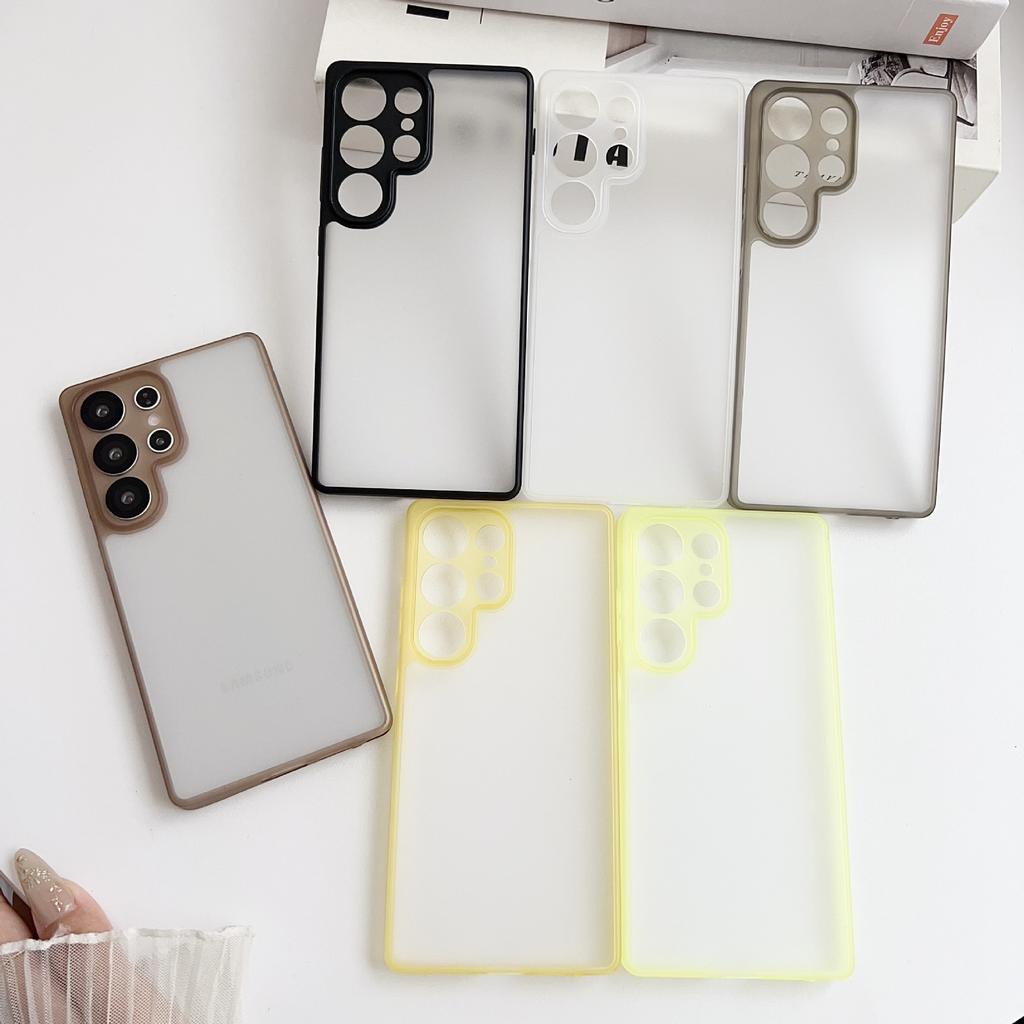 Suitable for Samsung S25ultra Ultra Thin Two In One Matte Semi Transparent Mobile Phone Case S24u Skin Feeling 23 Drop Protection Case