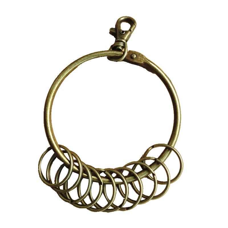 Ретро-брелок Homeglen утолщенный 8.5cm Card Ring, 10 Round Rings бронзовый