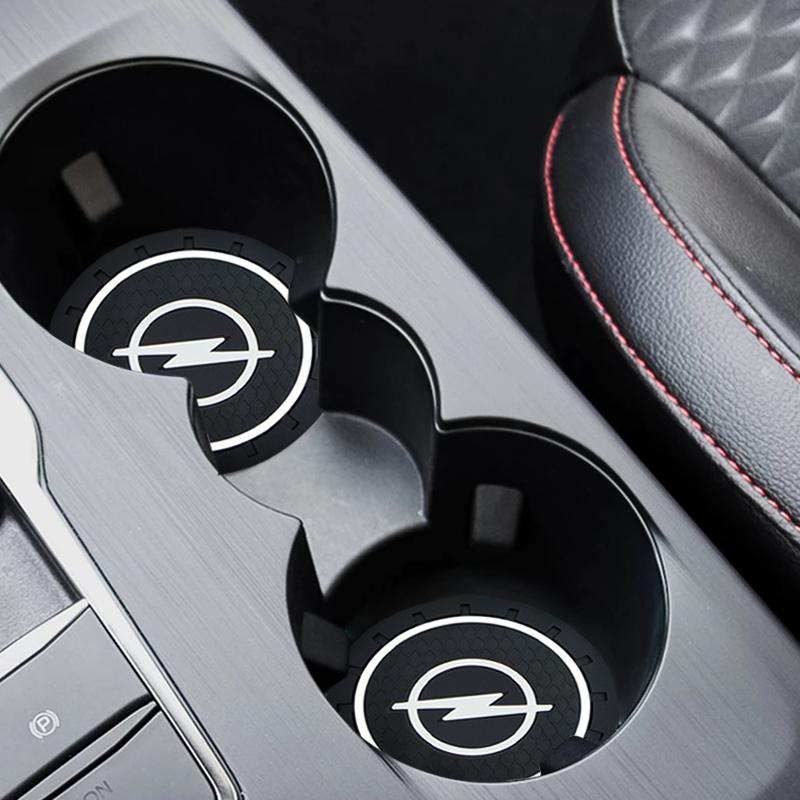 2Pcs Car Anti Slip Coaster Anti-noise Water Cup Pad Cushion Car Accessories For Opel Astra H G J Insignia Mokka Zafira Corsa Vectra B C D