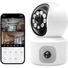 Pet Camera [AI Monitoring System - 360° Simultaneous Omnidirectional Monitoring] Security Camera with No Screen Lag, 1080p Full HD, 3MP, iPhone