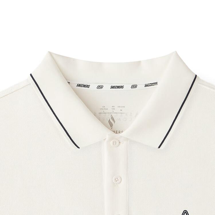 Skechers SS25 Brand Logo Fashion Simple Pullover Breathable Quick-Dry Cool Short Sleeve Polo Shirt Men Polo Shirt Cotton-Candy-White L225M167-0074