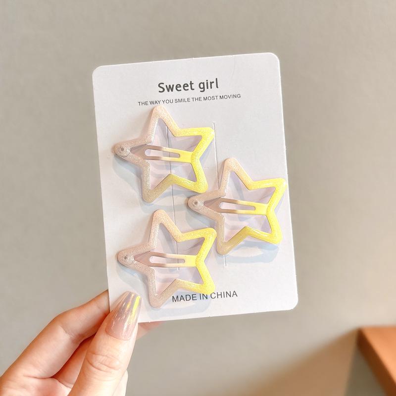 Y2K Dopamine Color Pentagram Small Hair Clip for Women & Kids - Cute Bangs & Side Hair Accessory