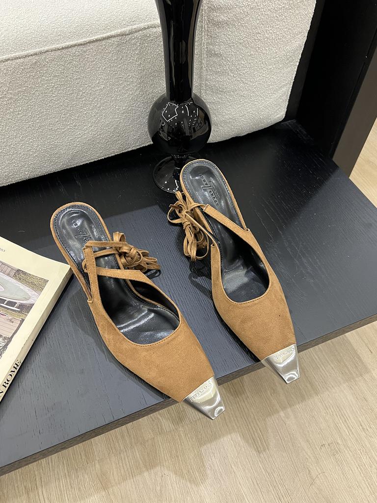 fashion Mixed Color Women Sandals Cross Strap Summer Ankle Strap Stiletto High Heels Lace Up Black Brown Fashion Mules Shoes 35-39