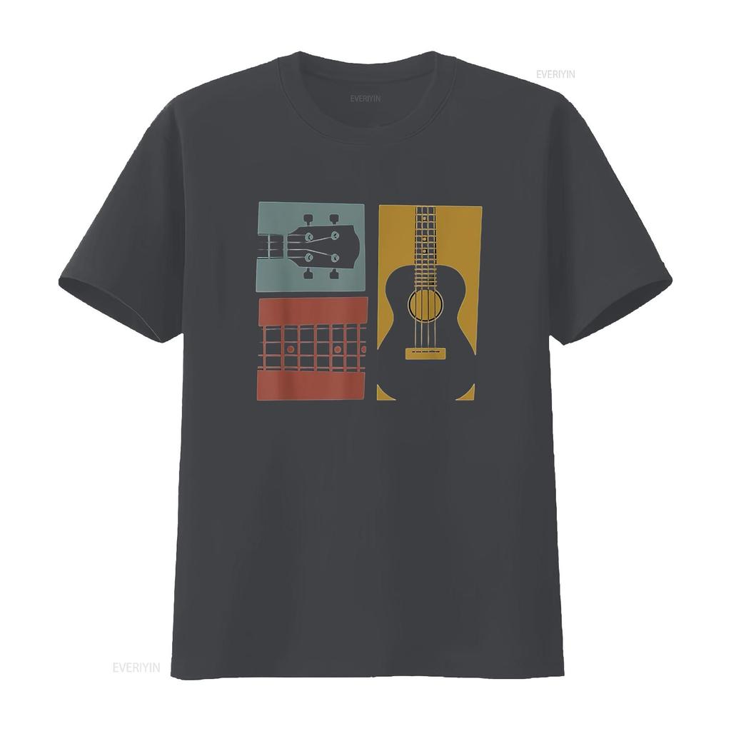 Mens Vintage Ukulele Guitar T Shirt Uke Player Musician s White 2X Large vintage Washed streetwear Top For Everyday Wear Casual