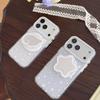 For Magnetic Phone Case for iPhone 17Pro Max case 16 15 Pro Max Clear Star Pattern with Foldable Stand, Shockproof Soft TPU Cover