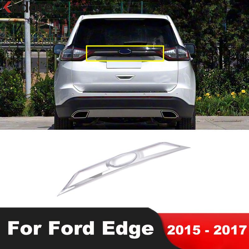 Rear Trunk Lid Cover Trim For Ford Edge 2015 2016 2017 Chrome Car Tailgate Molding Garnish Strip Exterior Accessories