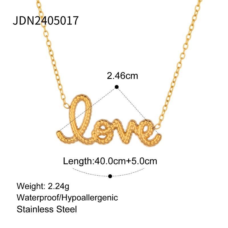 

Stainless Steel Letter Necklace - High-end Diamond-studded Collar Chain - Titanium Steel Jewelry Accessory JDN2405017
