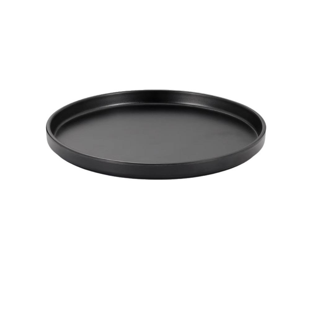 Western Style Beef Flat Plate Black Dinner Plate Cooking Dishes Melamine Plate  Hotel