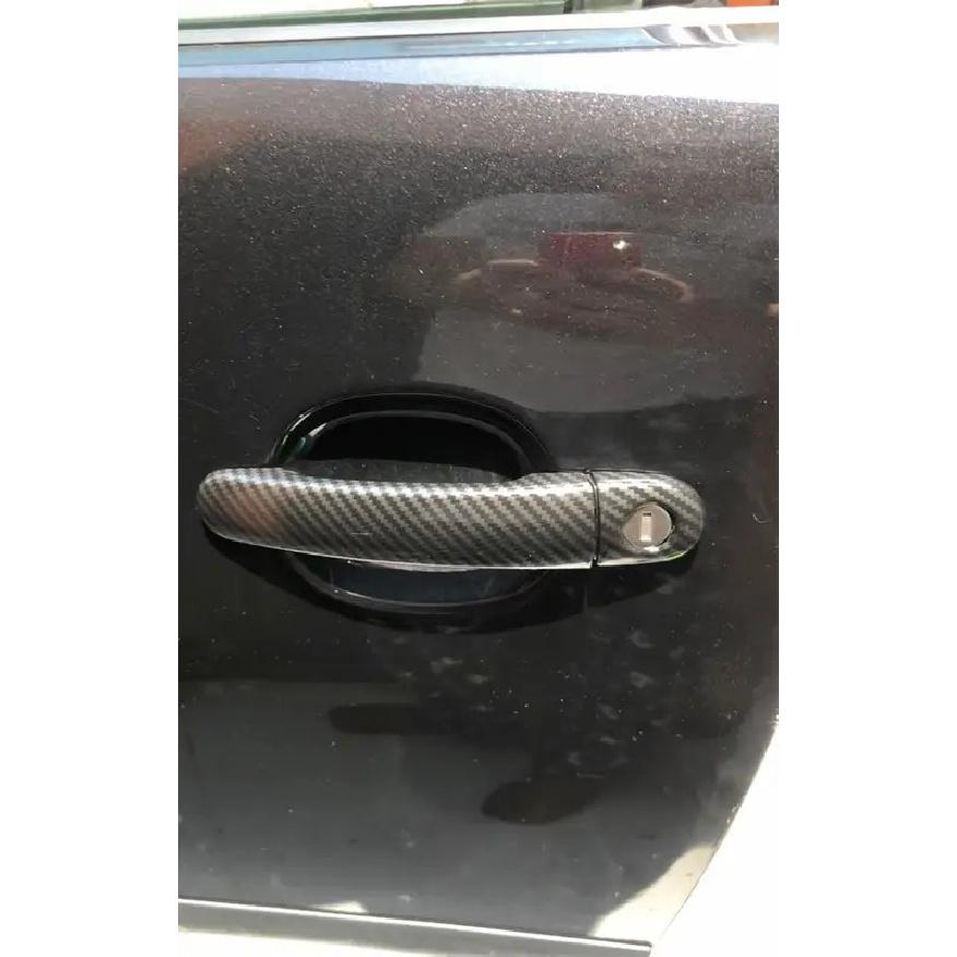 For Seat Ibiza 2009 -2012 - 2016 -2018  ABS Chrome Carbon Fiber Car Door Handle Cover Sticker Trim Car Styling Accessories