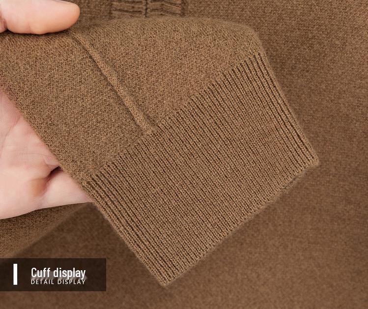 510g Semi-Worsted Thick 100% Wool Half-Zip Stand Collar Men's Sweater for Autumn 2025