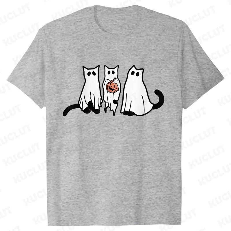 Fashion Halloween Party Tee Shirt Women Clothing Harajuku Designer Cat Pumpkin Halloween Graphic Y2k Tops Short Sleeve Tshirt