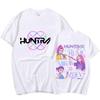 Kpop Demon Hunter Girl Double-Sided Print Round Neck T-Shirt - Unisex Summer Loose Fit