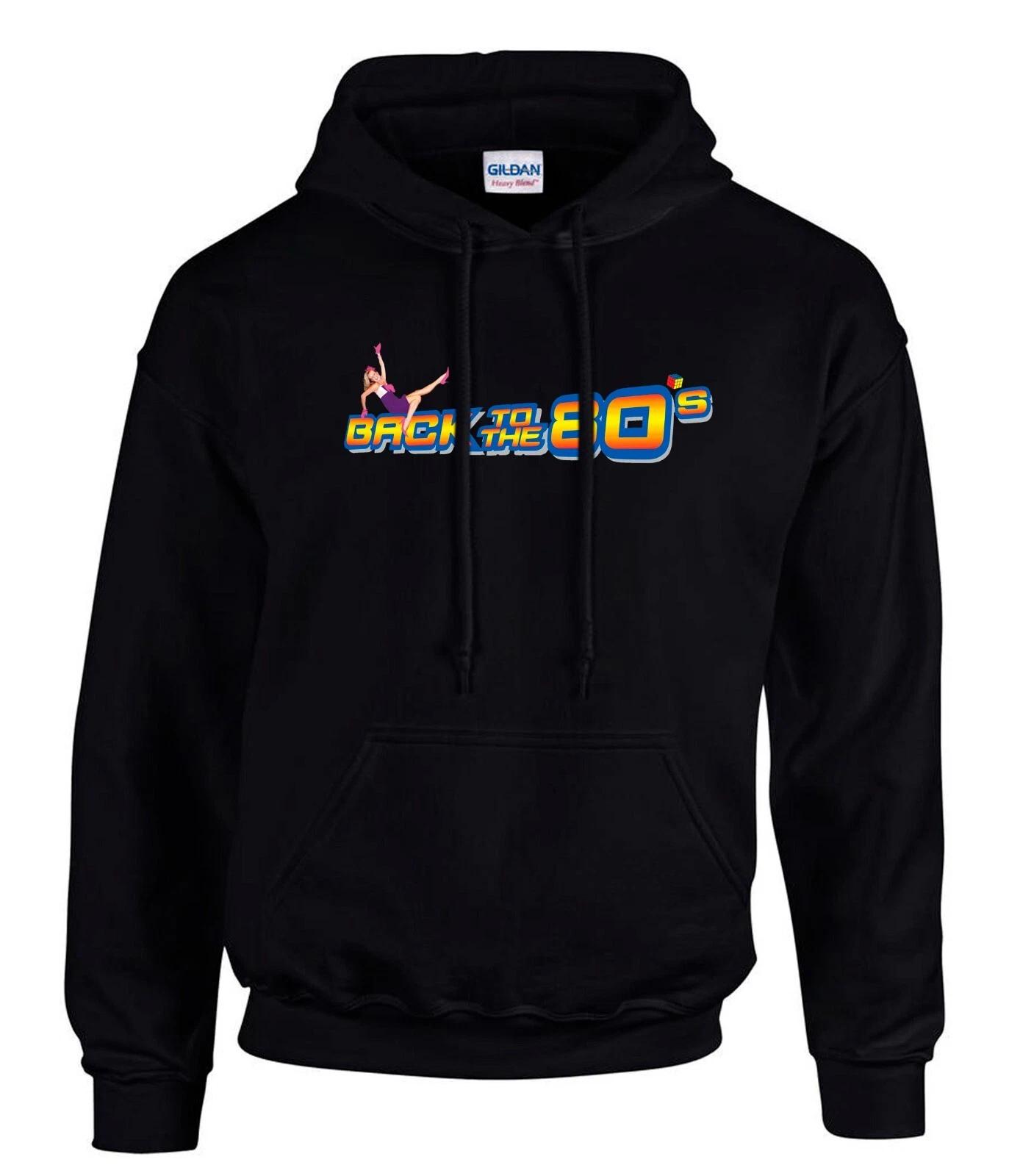 Back to the 80 s ZURÜCK IN 80 s Retro Schwarze Hoodies Kapuzenpullover -3117-SW XL