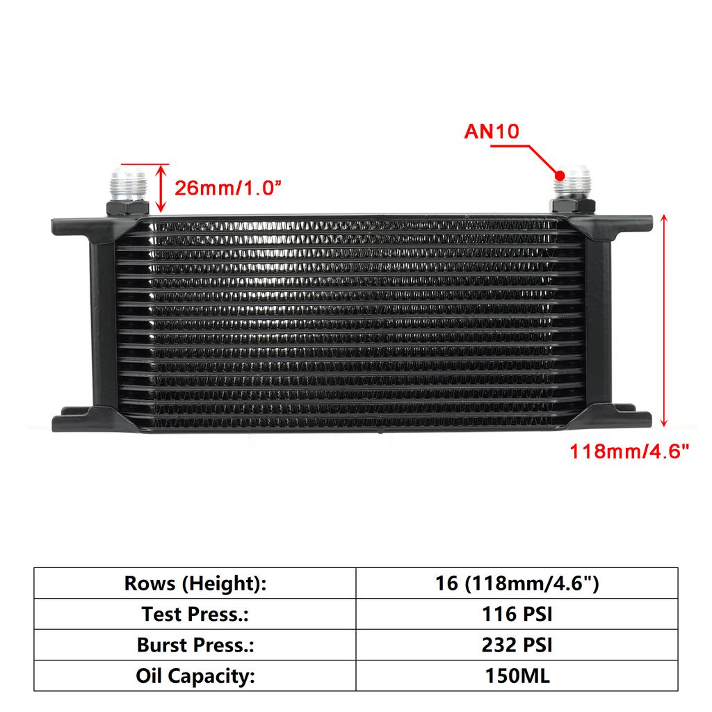 Oil Cooler AN10 Universal British Engine Transmission Oil Cooler Cooling System Aluminum 7/10/13/16/19/25/30 Rows Oil Radiator