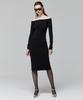 LADY VOLUME Off Shoulder Line Dress_Black