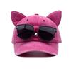 Women Cute Cat Ear Baseball Cap Vintage Wasned Cotton Peaked Caps Unisex Breathable Adjustable Streetwear Hip-Hop Dad Hat