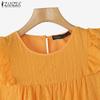 ZANZEA Women Summer Round Neck Sleeveless Casual Crochet Tank Tops