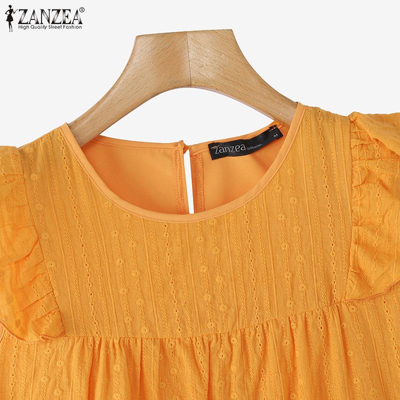 ZANZEA Women Summer Round Neck Sleeveless Casual Crochet Tank Tops