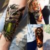 1 Sheet Trendy Realistic Owl Tiger Skull Temporary Tattoos For Men Women Adults Long Lasting Waterproof Temp Fake Tattoo Sticker