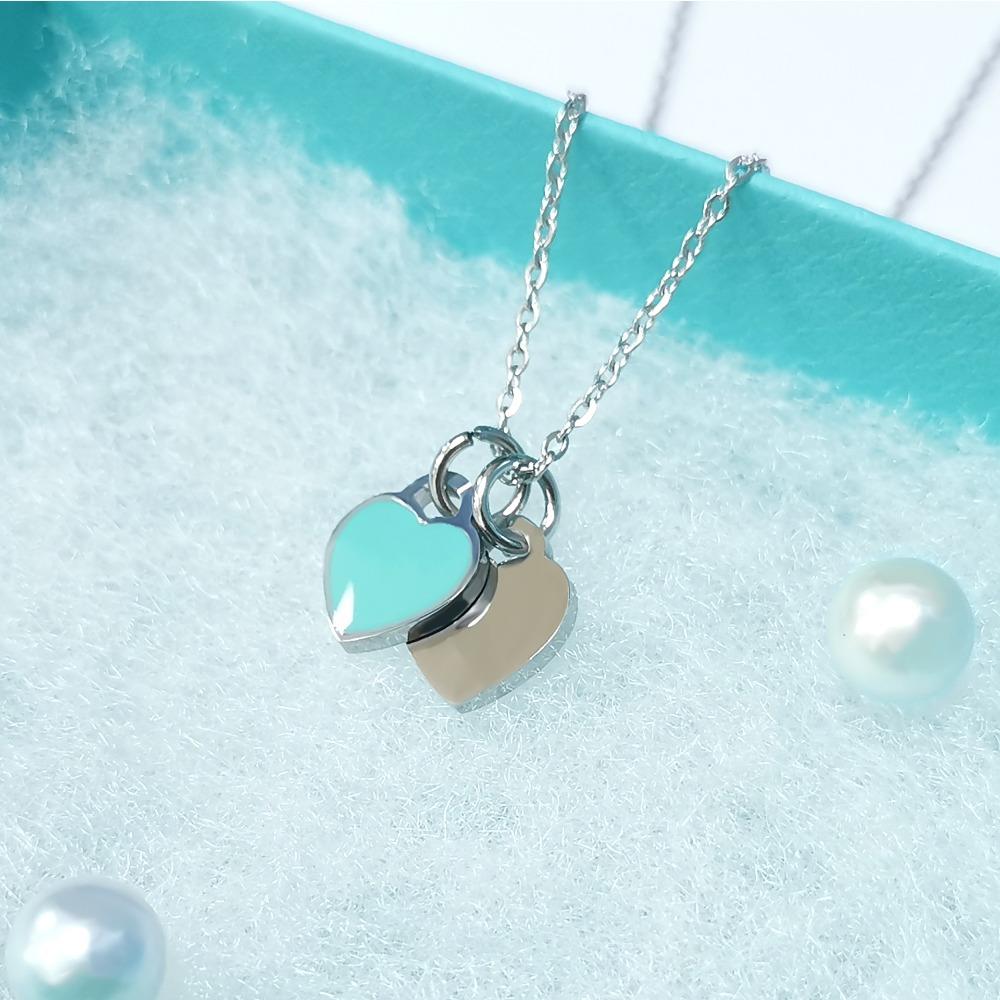 Necklace Double Heart Clavicle Chain Fashionable and Versatile Love Necklace