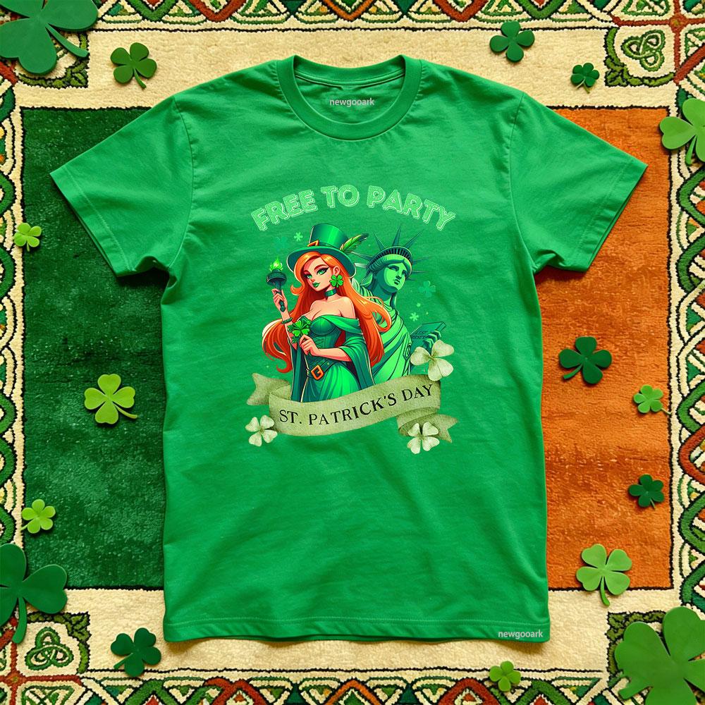 Saint Patrick Lucky Irish Green Retro T Shirt Women Cotton Festival Printed T Shirt Unisex Adult Party Tee Festival Shortsleev