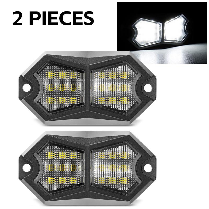 18 LED Rock Chassis Lights Red White Blue Neon Car Underglow Bottom Decoration Lamp 12V 24V for Offroad Truck SUV ATV Boat Van