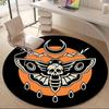 1PCMoth Skull Office Round Area Rug,  Mat Suitable For Office, Under Office Chairs Bedroom Living Room Home Decor, Room Deco