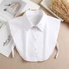 Fashion Front Tie White Fake Collar for Women Stand Detachable Collar Fake Girls Vintage Lace Ladies False Blouse Collar