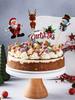 1set Cheap Christmas Cake Toppers Santa Claus Snowman Elk Cupcake Topper Christmas Eve Cake Decoration Xmas Supplies