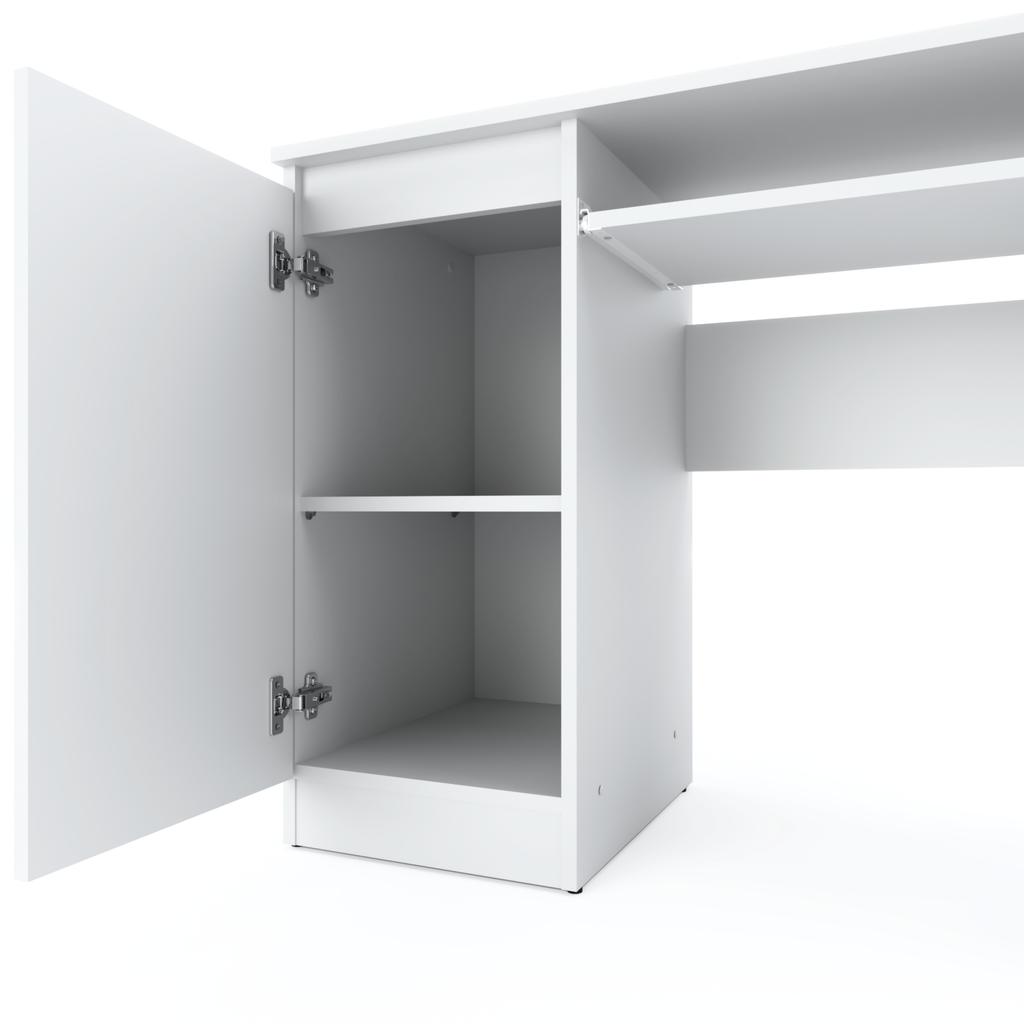 White Computer Desk 90 CM With 2 Shelves School Gaming Furniture