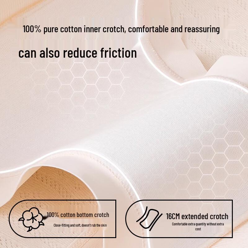 Urban Beauty Women's Class A Pure Cotton Crotch Mid-Waist Antibacterial Briefs 4-Pack