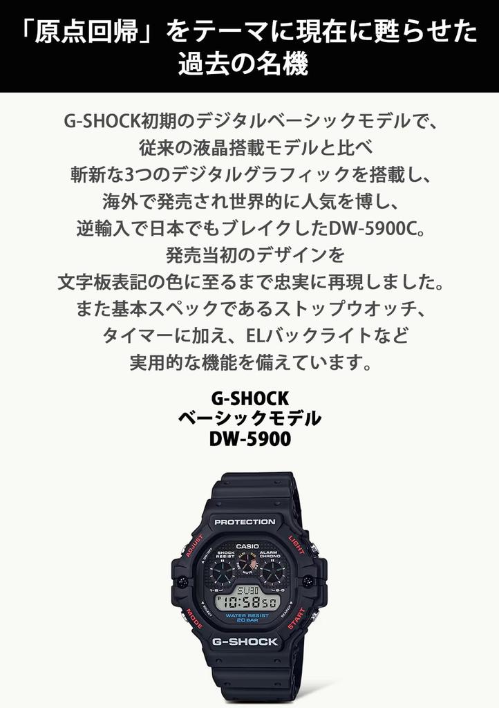 Casio Czarne Zegarek G-Shock DW-5900-1JF Męski