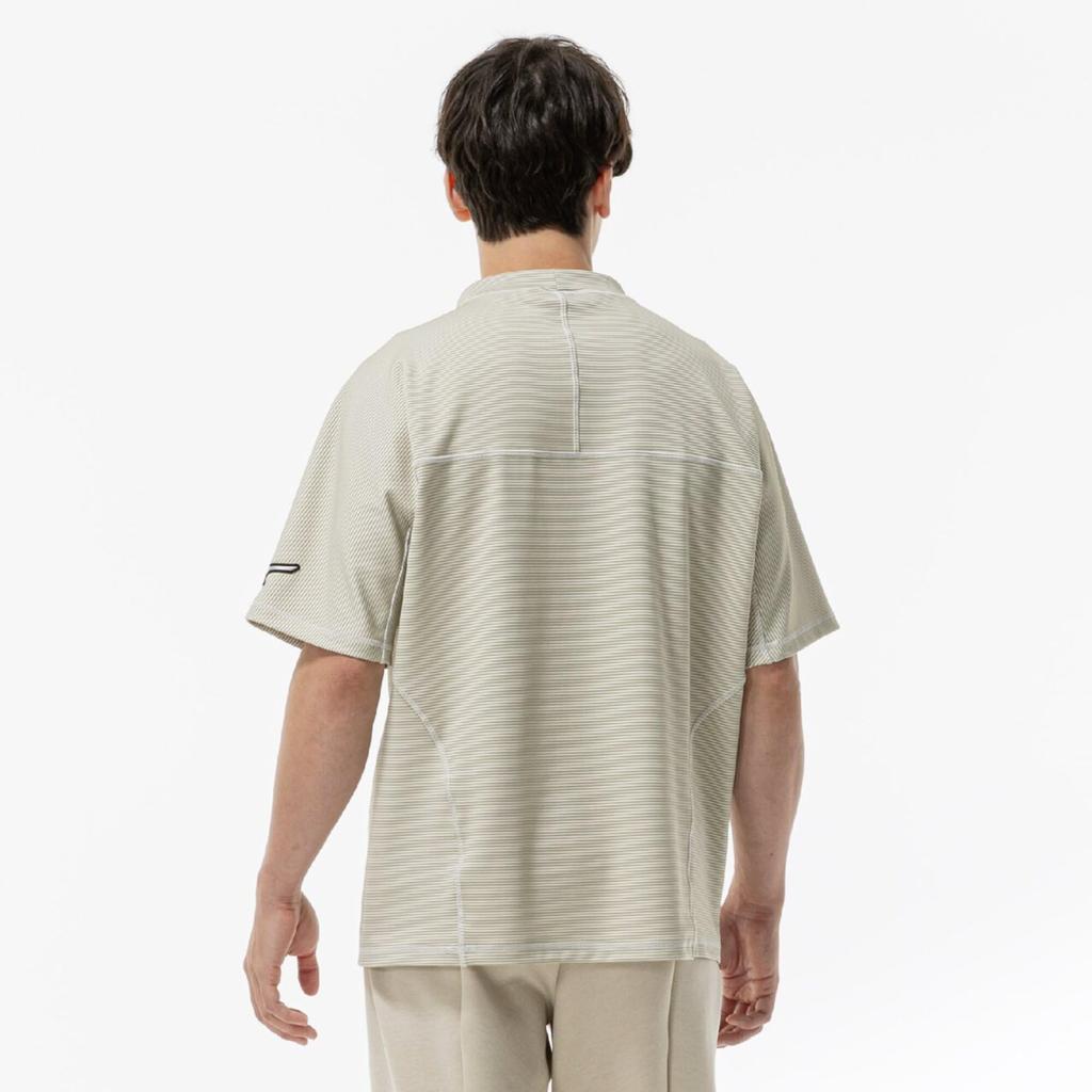 Training Wear Stretch Stripe Stretch 32MAD003 Unisex Silver Birch 3XL [Mizuno] T-Shirt