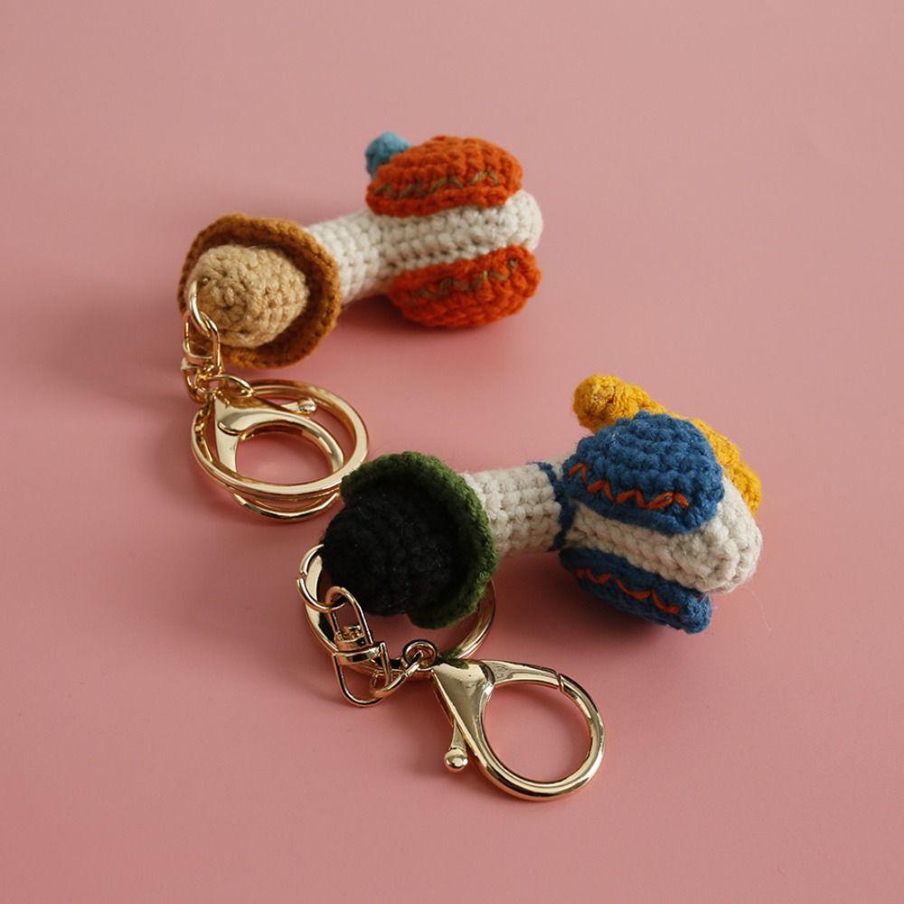 Handmaking Crochet Keychains Cute Cartoon Knitting Keyring Fashion Duck Doll Pendant  Backpack
