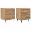 Nightstand Set of 2 Artisan Oak Finish 40 X 35 X 47.5 Cm Particleboard