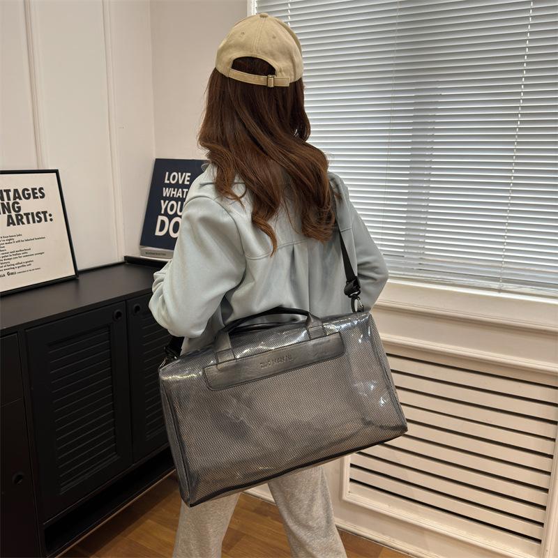 Bolsa de Viagem ao Ar Livre da Moda Tendência Grande Capacidade Personalizada Leve Esportiva para Academia Textura PVC Bolsa de Armazenamento para Lazer