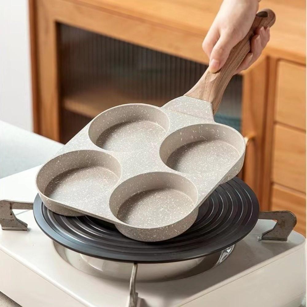 4 Holes Frying Pan Omelet Egg Frying Pan Cookware Non-Stick Pancake Pan  Gas Stove
