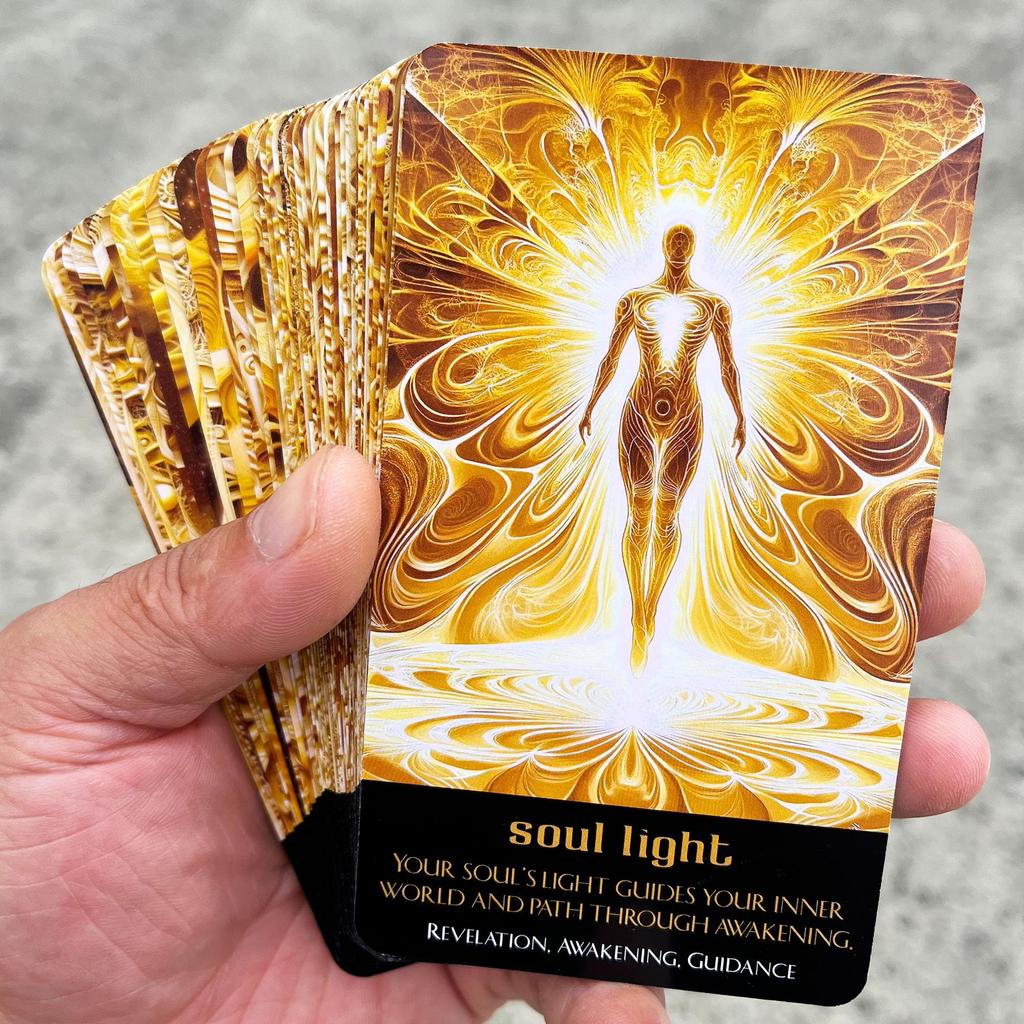 GZXINKE Soul Light Oracle Oracle Spiritual Oracle Explore Cosmic Wisdom and Intuitive Insights Deck, Beginner's Cards, Cards,