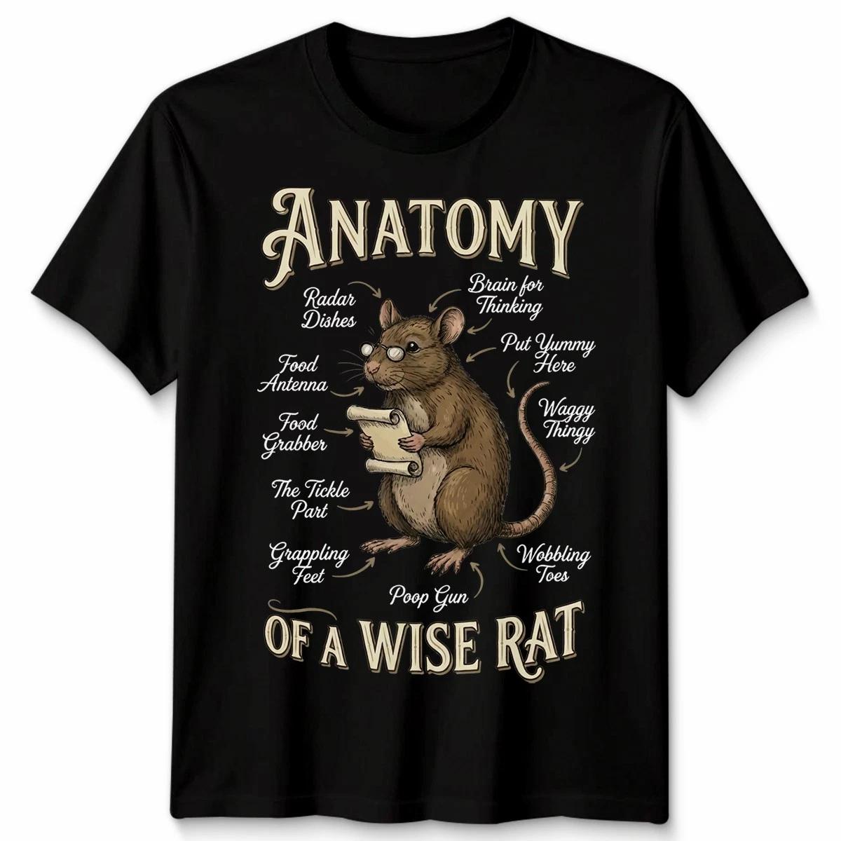 Anatomy Of A Wise Rat Funny Diagram Animals Men’s T-Shirt Women’s Tee M