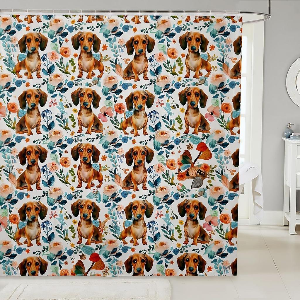 Cat Fabric Shower Curtain for Girls Kids Teen,Colorful Cartoon Animals Bathroom Shower Curtain Sets Cute Pet Shower Curtain